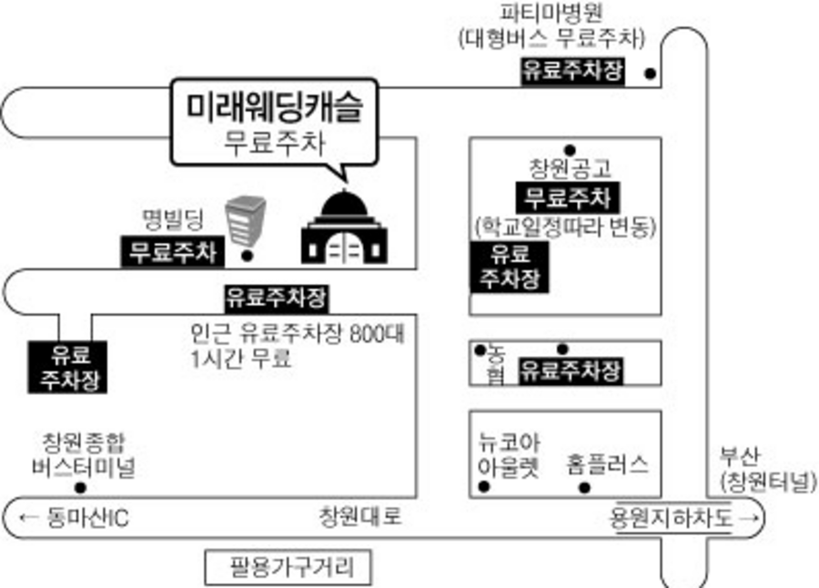 미래웨딩캐슬 오시는 길 약도
